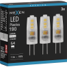 Mexen Oris 3x żarówka LED G4, 1,5W, Neutralna - 4000K, 190 lm - L115-G4-0140-01x03