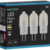 Mexen Oris 3x żarówka LED G4, 1,5W, Ciepła - 3000K, 140 lm - L115-G4-0130-03x03