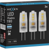 Mexen Oris 3x żarówka LED G4, 1,5W, Zimna - 6500K, 190 lm - L115-G4-0165-01x03