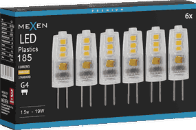 Mexen Oris 6x żarówka LED G4, 1,5W, Ciepła - 3000K, 185 lm - L115-G4-0130-01x06