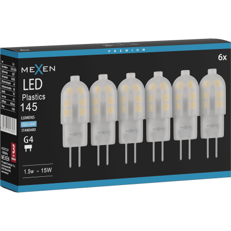 Mexen Oris 6x żarówka LED G4, 1,5W, Zimna - 6500K, 145 lm - L115-G4-0165-03x06