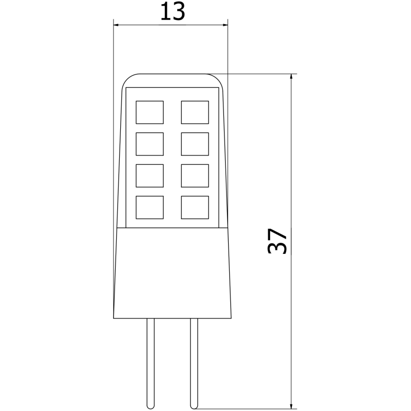 Mexen Oris 6x żarówka LED G4, 2,5W, Ciepła - 3000K, 300 lm - L115-G4-0230-01x06