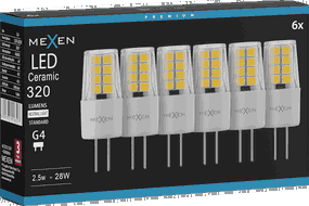 Mexen Oris 6x żarówka LED G4, 2,5W, Neutralna - 4000K, 320 lm - L115-G4-0240-01x06