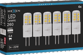 Mexen Oris 6x żarówka LED G4, 2W, Neutralna - 4000K, 260 lm - L115-G4-0240-02x06
