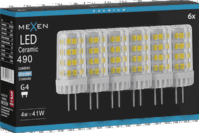 Mexen Oris 6x żarówka LED G4, 4W, Zimna - 6500K, 490 lm - L115-G4-0465-01x06