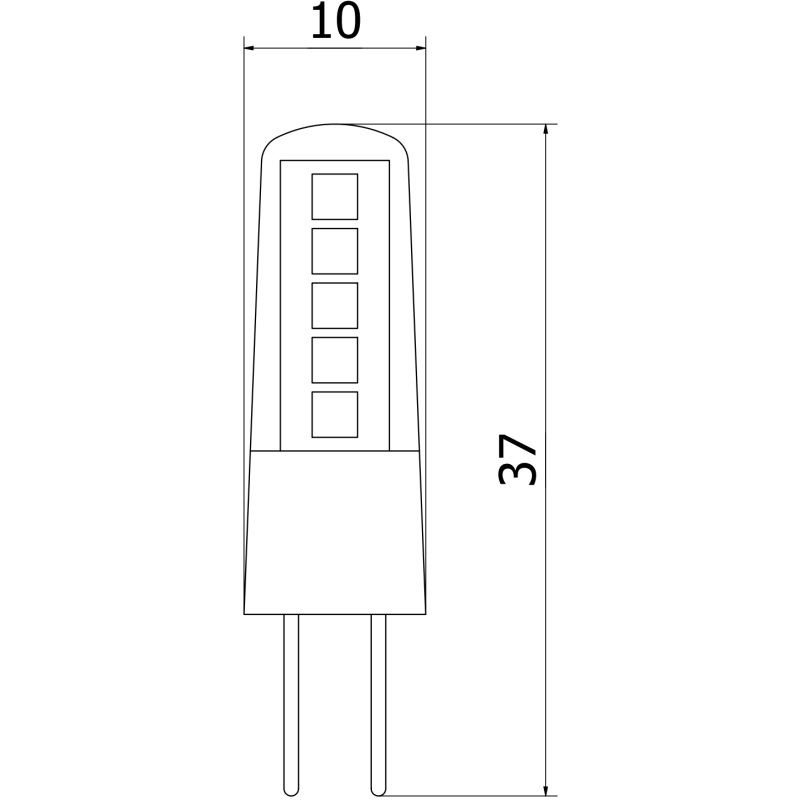 Mexen Oris 10x żarówka LED G4, 1,7W, Ciepła - 3000K, 204 lm - L115-G4-0130-02x10