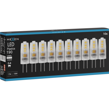 Mexen Oris 10x żarówka LED G4, 1,5W, Neutralna - 4000K, 190 lm - L115-G4-0140-01x10