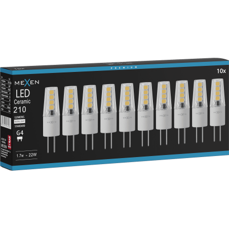 Mexen Oris 10x żarówka LED G4, 1,7W, Neutralna - 4000K, 210 lm - L115-G4-0140-02x10