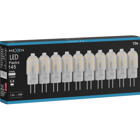 Mexen Oris 10x żarówka LED G4, 1,5W, Neutralna - 4000K, 145 lm - L115-G4-0140-03x10