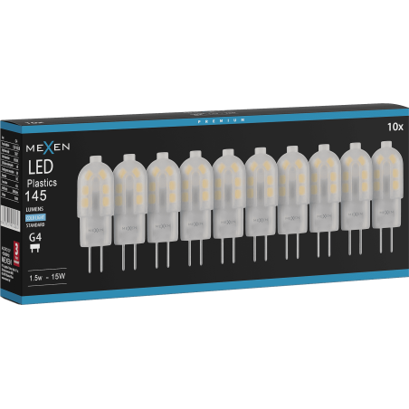 Mexen Oris 10x żarówka LED G4, 1,5W, Zimna - 6500K, 145 lm - L115-G4-0165-03x10