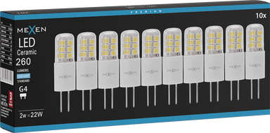 Mexen Oris 10x żarówka LED G4, 2W, Zimna - 6500K, 260 lm - L115-G4-0265-02x10