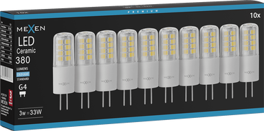 Mexen Oris 10x żarówka LED G4, 3W, Zimna - 6500K, 380 lm - L115-G4-0365-01x10
