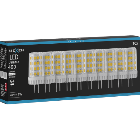 Mexen Oris 10x żarówka LED G4, 4W, Neutralna - 4000K, 490 lm - L115-G4-0440-01x10