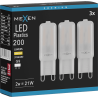 Mexen Aura 3x żarówka LED G9, 2W, Ciepła - 3000K, 200 lm - L120-G9-0230-01x03