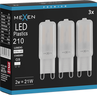 Mexen Aura 3x żarówka LED G9, 2W, Neutralna - 4000K, 210 lm - L120-G9-0240-01x03