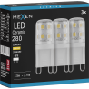 Mexen Aura 3x żarówka LED G9, 2,5W, Ciepła - 3000K, 280 lm - L121-G9-0230-01x03