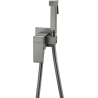 Mexen Cube bateria bidetowa podtynkowa z zestawem punktowym, gun gray szczotkowany - 7599150-66