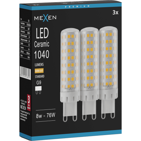 Mexen Aura 3x żarówka LED G9, 8W, Ciepła - 3000K, 1040 lm - L121-G9-0830-01x03