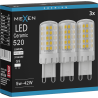 Mexen Aura 3x żarówka LED ściemnialna G9, 5W, Neutralna - 4000K, 520 lm - L122-G9-0540-01x03