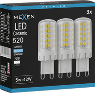 Mexen Aura 3x żarówka LED ściemnialna G9, 5W, Zimna - 6500K, 520 lm - L122-G9-0565-01x03