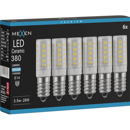 Mexen Aura 6x żarówka LED E14, 3,5W, Zimna - 6500K, 380 lm - L121-E14-0365-01x06