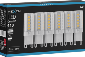 Mexen Aura 6x żarówka LED G9, 3,5W, Neutralna - 4000K, 410 lm - L121-G9-0340-01x06