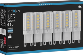 Mexen Aura 6x żarówka LED G9, 3,5W, Zimna - 6500K, 410 lm - L121-G9-0365-01x06