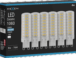 Mexen Aura 6x żarówka LED G9, 8W, Zimna - 6500K, 1060 lm - L121-G9-0865-01x06