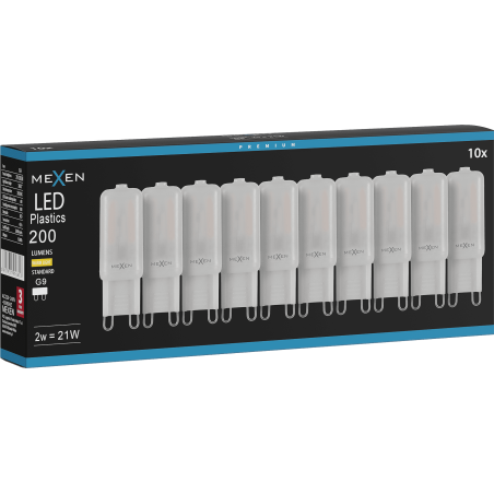 Mexen Aura 10x żarówka LED G9, 2W, Ciepła - 3000K, 200 lm - L120-G9-0230-01x10