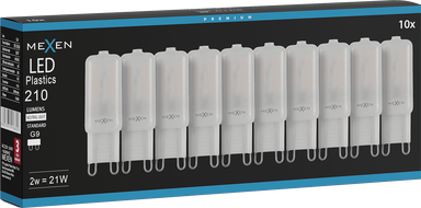 Mexen Aura 10x żarówka LED G9, 2W, Neutralna - 4000K, 210 lm - L120-G9-0240-01x10