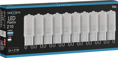 Mexen Aura 10x żarówka LED G9, 2W, Zimna - 6500K, 210 lm - L120-G9-0265-01x10