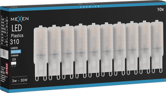 Mexen Aura 10x żarówka LED G9, 3W, Zimna - 6500K, 310 lm - L120-G9-0365-01x10