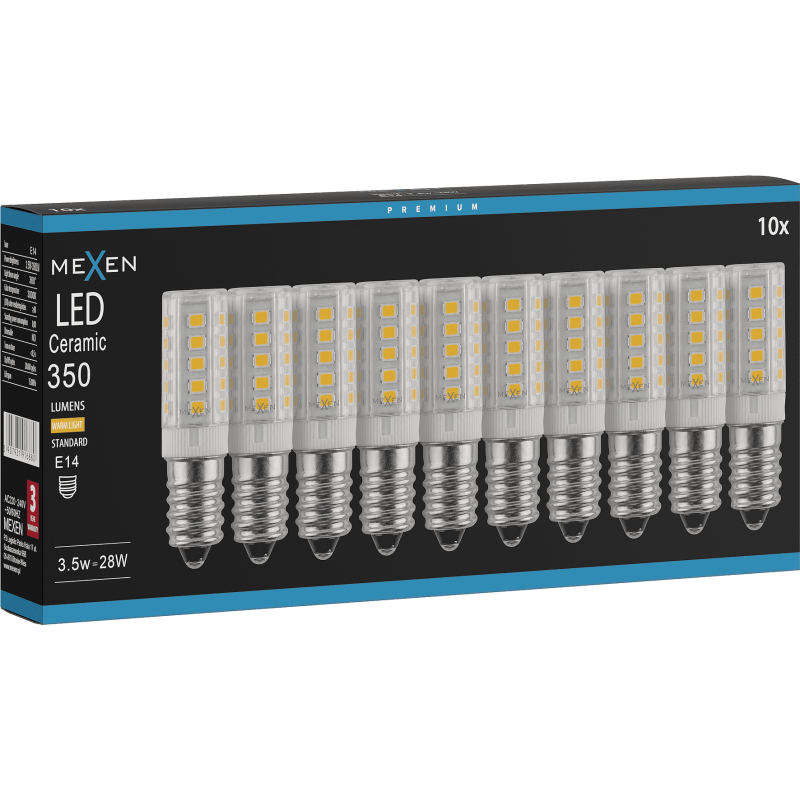 Mexen Aura 10x żarówka LED E14, 3,5W, Ciepła - 3000K, 350 lm - L121-E14-0330-01x10