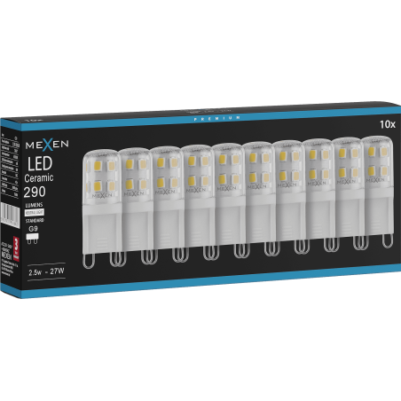 Mexen Aura 10x żarówka LED G9, 2,5W, Neutralna - 4000K, 290 lm - L121-G9-0240-01x10
