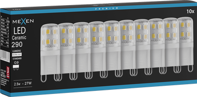 Mexen Aura 10x żarówka LED G9, 2,5W, Neutralna - 4000K, 290 lm - L121-G9-0240-01x10