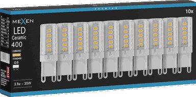 Mexen Aura 10x żarówka LED G9, 3,5W, Ciepła - 3000K, 400 lm - L121-G9-0330-01x10