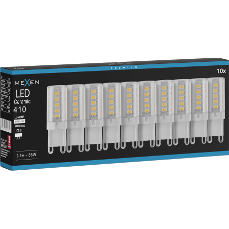 Mexen Aura 10x żarówka LED G9, 3,5W, Neutralna - 4000K, 410 lm - L121-G9-0340-01x10