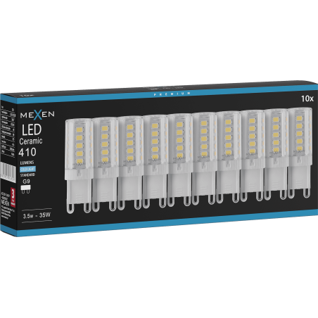 Mexen Aura 10x żarówka LED G9, 3,5W, Zimna - 6500K, 410 lm - L121-G9-0365-01x10