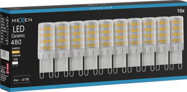 Mexen Aura 10x żarówka LED G9, 4W, Ciepła - 3000K, 480 lm - L121-G9-0430-01x10