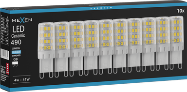 Mexen Aura 10x żarówka LED G9, 4W, Zimno - 6500K, 490 lm - L121-G9-0465-01x10