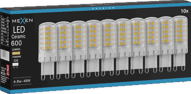 Mexen Aura 10x żarówka LED G9, 4,8W, Ciepła - 3000K, 600 lm - L121-G9-0530-01x10