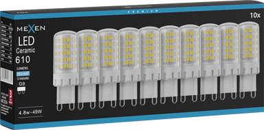 Mexen Aura 10x żarówka LED G9, 4,8W, Zimna - 6500K, 610 lm - L121-G9-0565-01x10