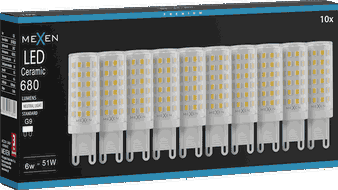 Mexen Aura 10x żarówka LED G9, 6W, Neutralna - 4000K, 680 lm - L121-G9-0640-01x10