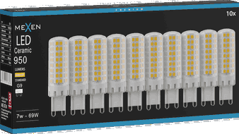 Mexen Aura 10x żarówka LED G9, 7W, Ciepła - 3000K, 950 lm - L121-G9-0730-01x10