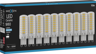 Mexen Aura 10x żarówka LED G9, 7W, Zimna - 6500K, 980 lm - L121-G9-0765-01x10