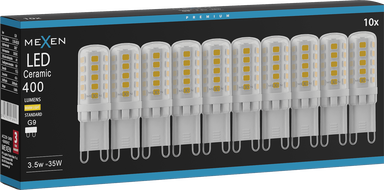 Mexen Aura 10x żarówka LED ściemnialna G9, 3,5W, Ciepła - 3000K, 400 lm - L122-G9-0330-01x10