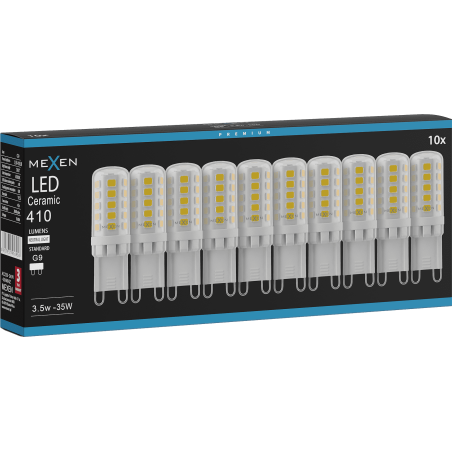 Mexen Aura 10x żarówka LED ściemnialna G9, 3,5W, Neutralna - 4000K, 410 lm - L122-G9-0340-01x10
