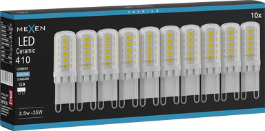 Mexen Aura 10x żarówka LED ściemnialna G9, 3,5W, Zimna - 6500K, 410 lm - L122-G9-0365-01x10