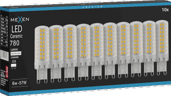 Mexen Aura 10x żarówka LED ściemnialna G9, 6W, Neutralna - 4000K, 780 lm - L122-G9-0640-01x10