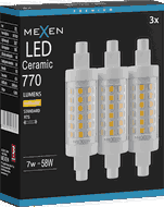 Mexen Vega 3x żarówka LED ściemnialna R7S, 7W, Ciepła - 3000K, 770 lm - L125-R7S-0730-01x03